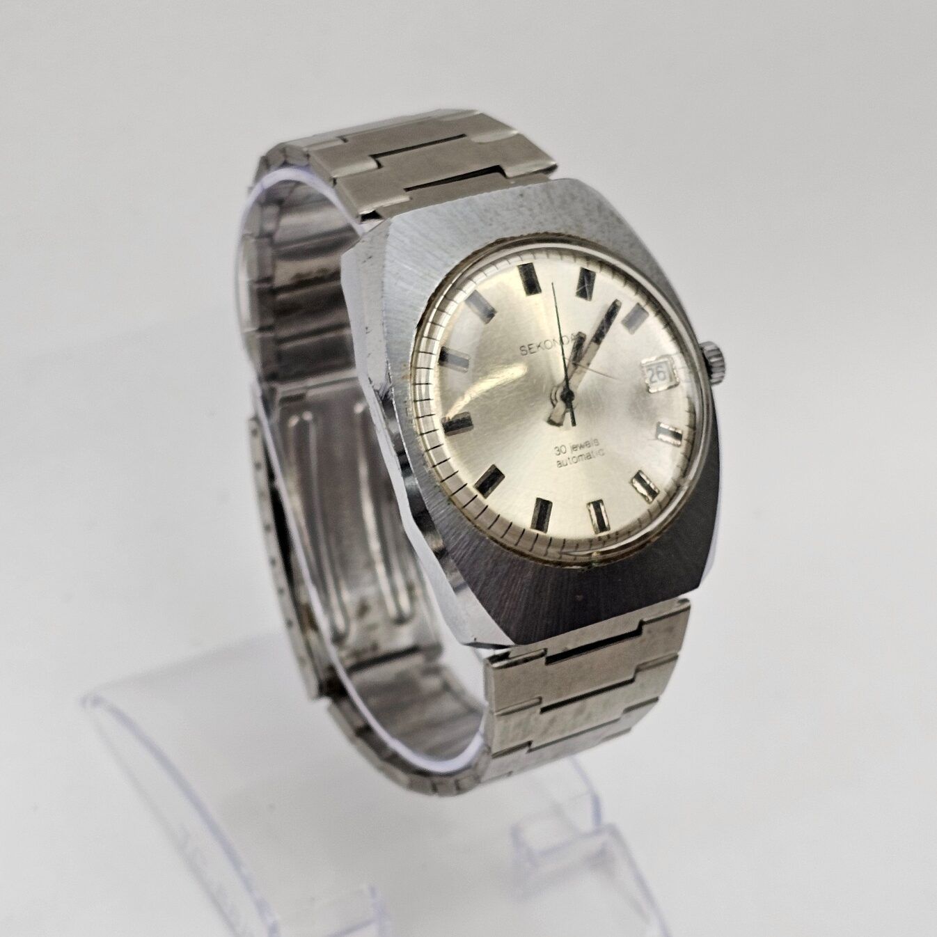 Gents 1970's 30 Jewel Sekonda Automatic Stainless Steel Watch - Image 4