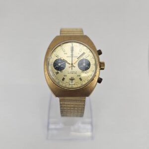 Gents Vintage Gold Plated Stainless Steel Wakmann Chronograph Wristwatch c1970’s