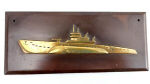 German, WW2, Type IX U-Boat - Small Brass Relief Plaque