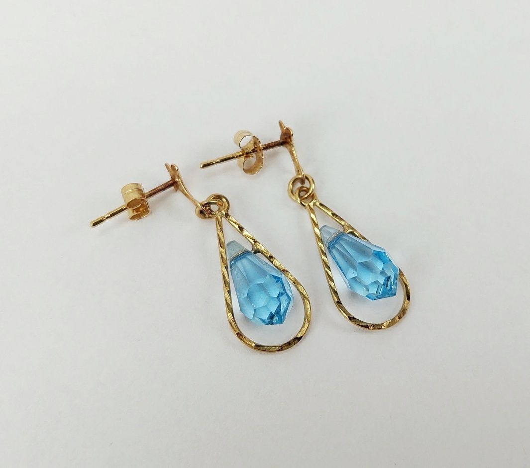 9ct Gold Crystal Drop Earrings - Image 4
