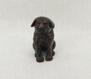 Japanese Edo Period Boxwood Netsuke of a Dog
