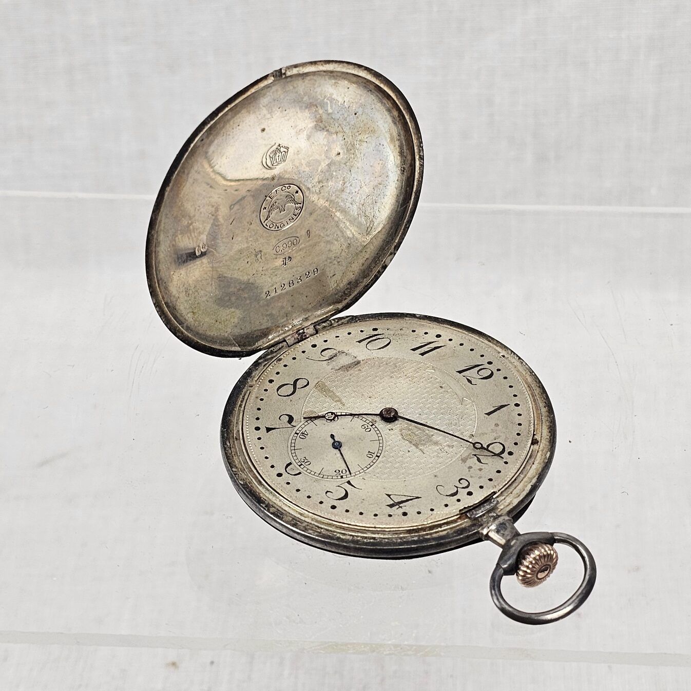 Longines Silver Grand Prix Full Hunter Pocket Watch For Repair