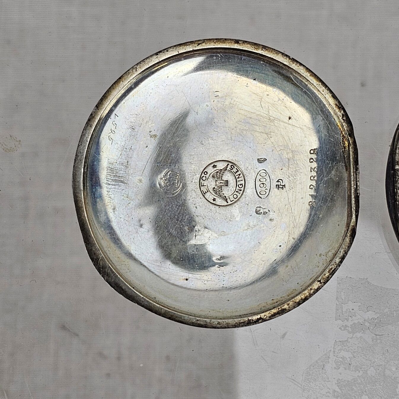 Longines Silver Grand Prix Full Hunter Pocket Watch For Repair - Image 4