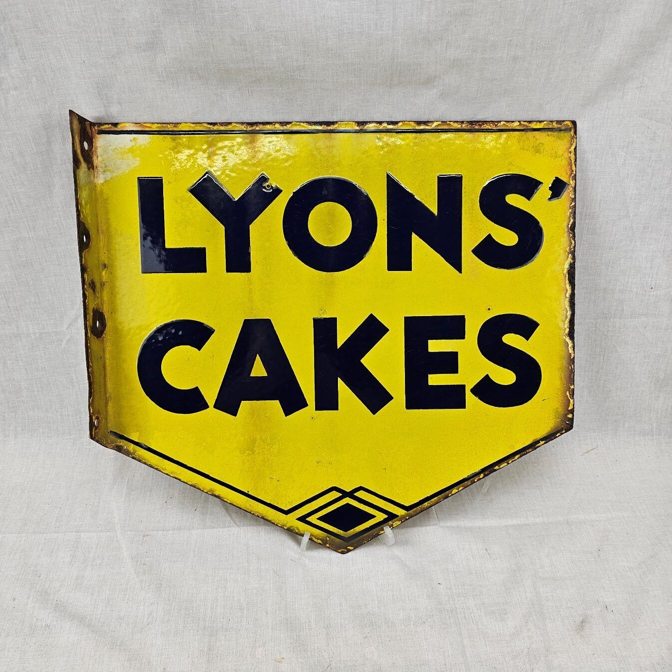 Lyons Cakes Double Sided Enamel Advertising Sign