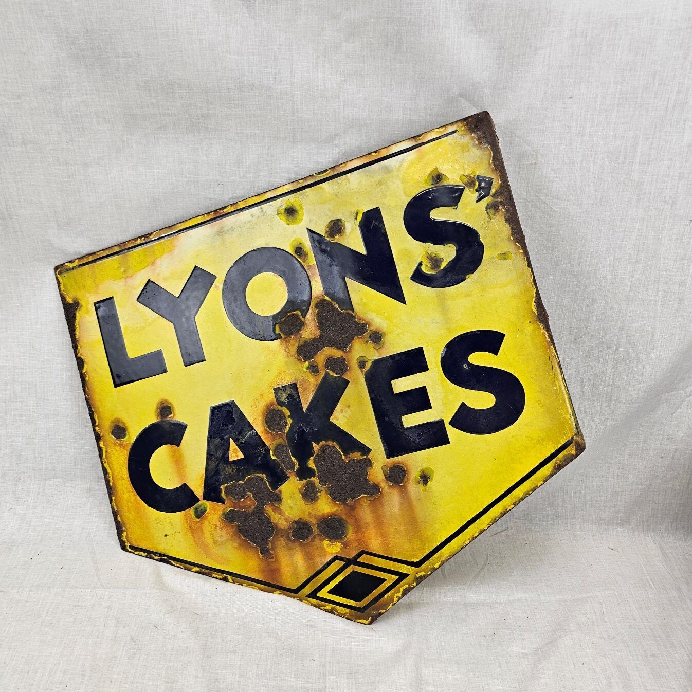 Lyons Cakes Double Sided Enamel Advertising Sign - Image 3