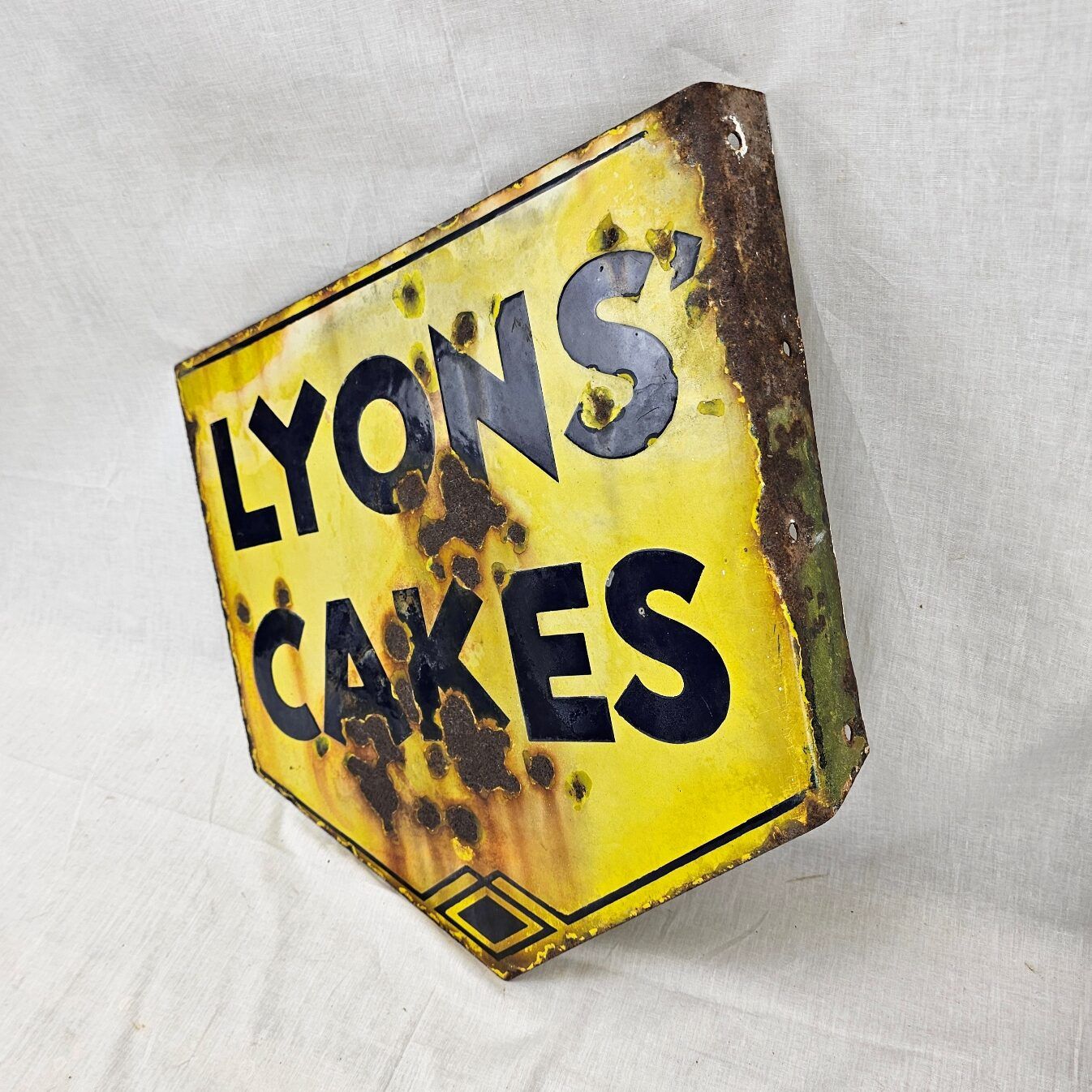 Lyons Cakes Double Sided Enamel Advertising Sign - Image 2