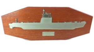 Submarine Service Plaque - Oberon Class, with inscription "Aubrey. Submarine Storekeeper. You Want it, I've Got it. Everyone Served"