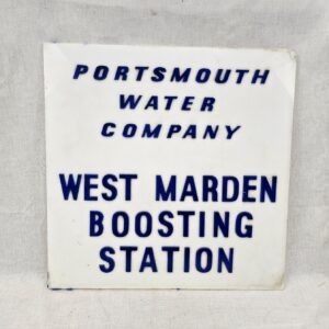 Portsmouth Water Company West Warden Boosting Station Plastic Sign