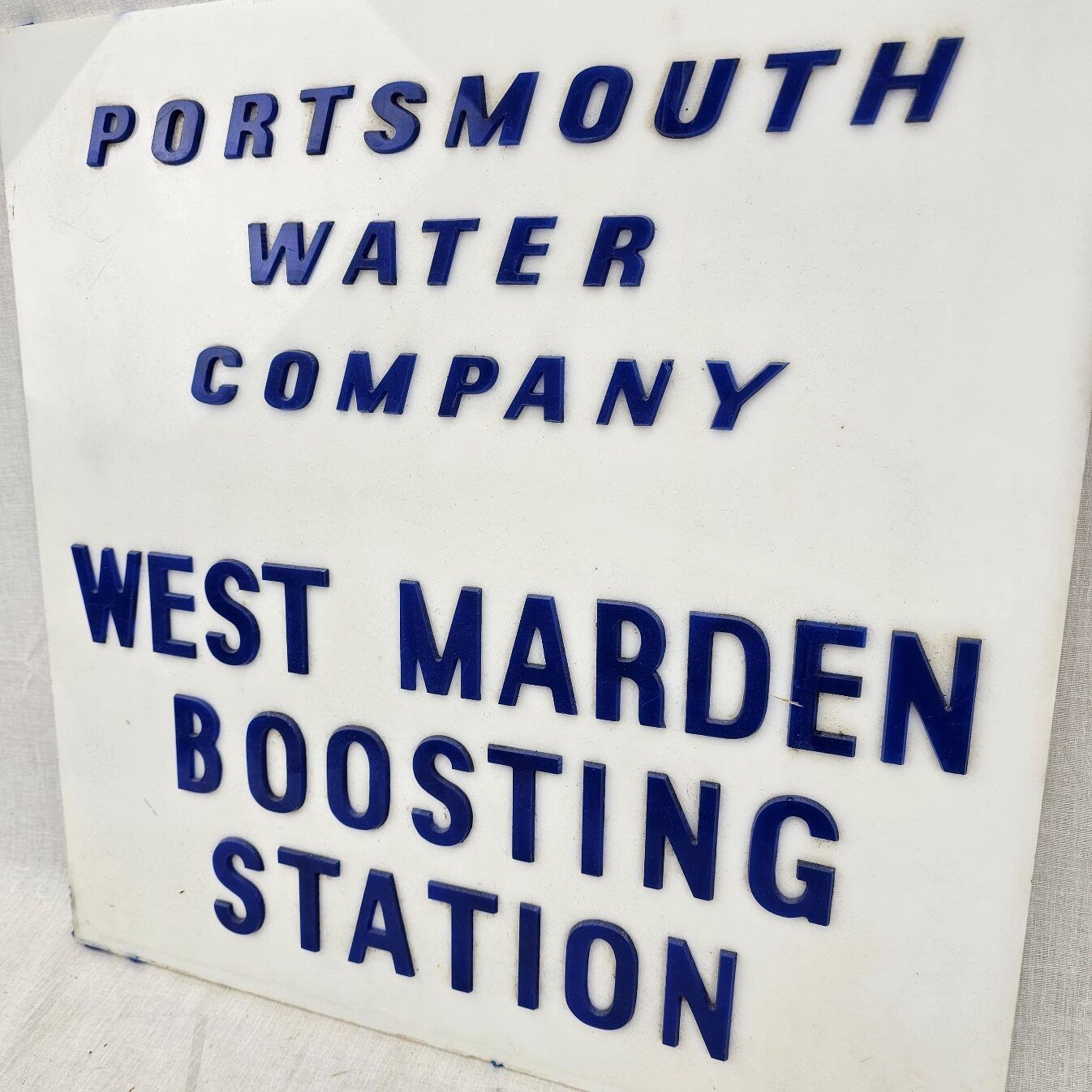 Portsmouth Water Company West Warden Boosting Station Plastic Sign - Image 3