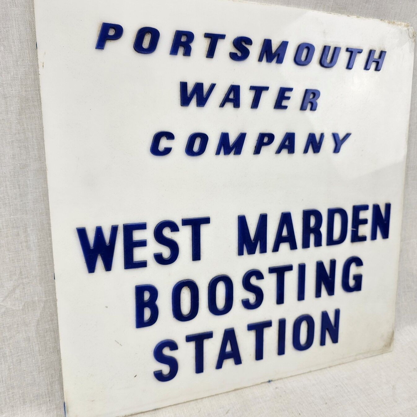 Portsmouth Water Company West Warden Boosting Station Plastic Sign - Image 2