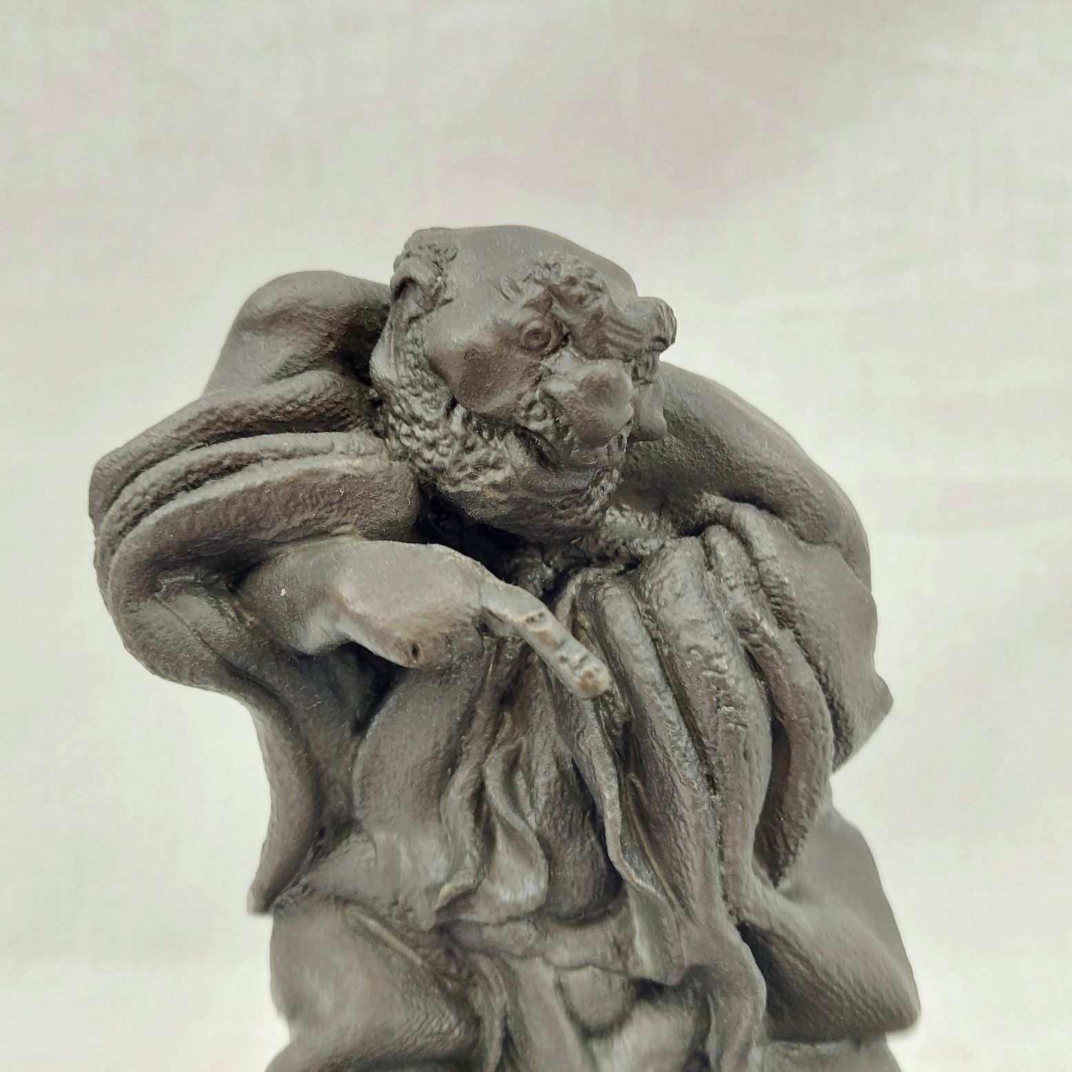 Signed Contemporary Bronze Figurine Of A Grotesque Japanese Ogre Like Man #3 - Image 4