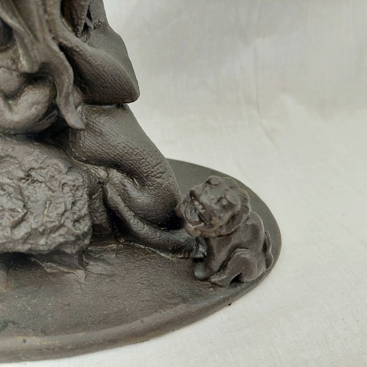 Signed Contemporary Bronze Figurine Of A Grotesque Japanese Ogre Like Man #3 - Image 6