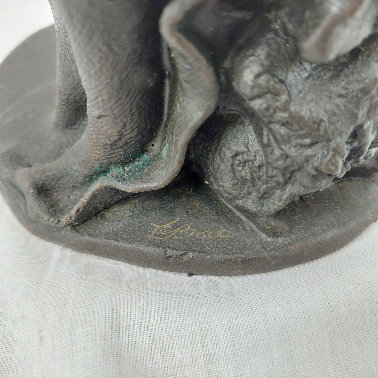 Signed Contemporary Bronze Figurine Of A Grotesque Japanese Ogre Like Man #3 - Image 5