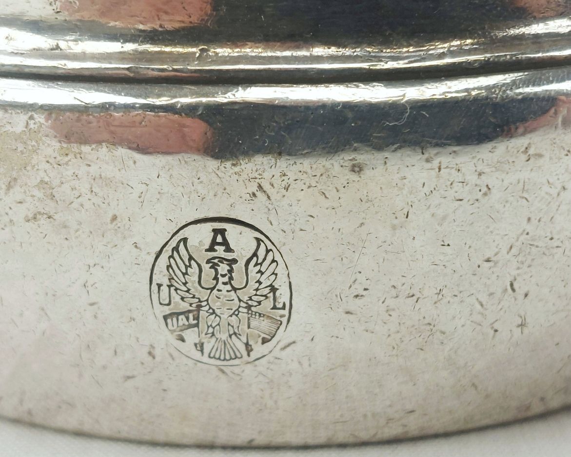 Silver Plate UAL Shipping Line Soup Bowl - Image 3