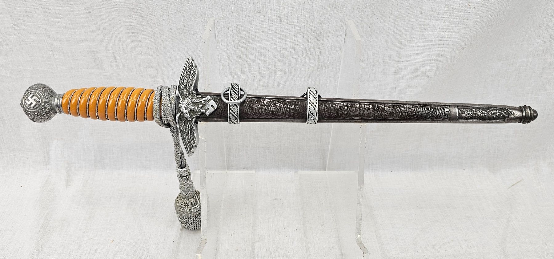 WW2 Era Nazi Germany Luftwaffe Dagger and Silver Tassel - Image 4