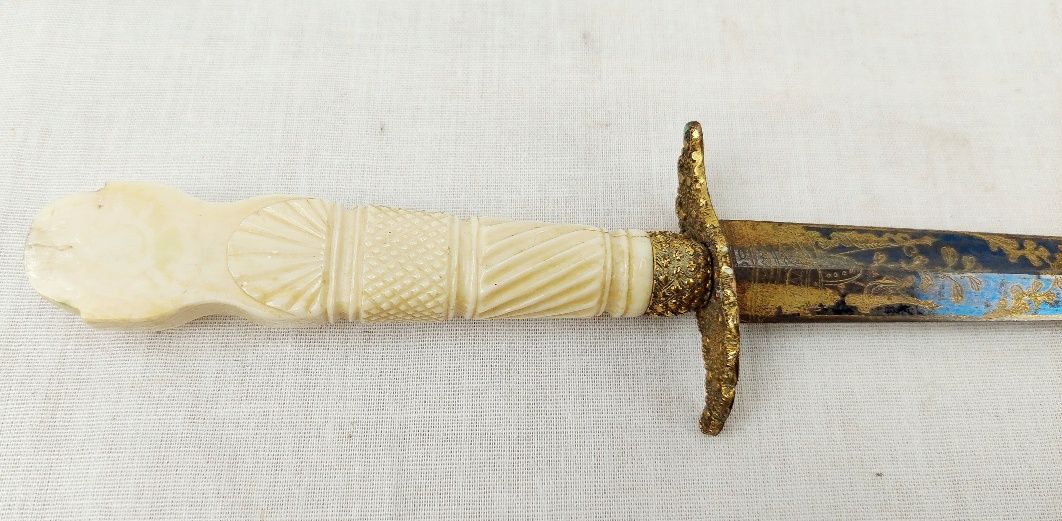 c1800 British Royal Navy Blue And Gilt Midshipmans Dirk - Image 9