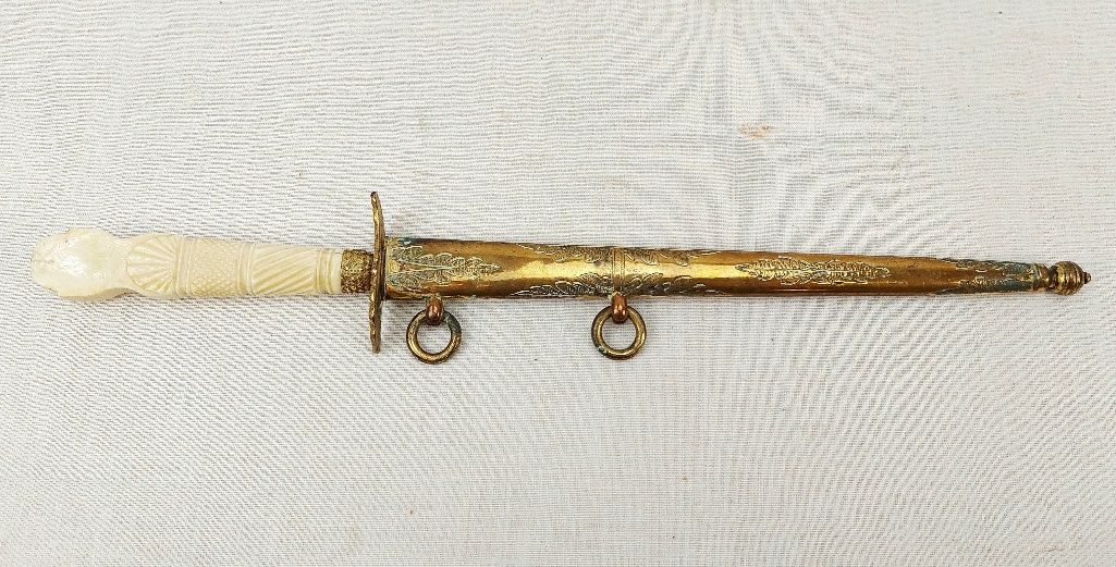 c1800 British Royal Navy Blue And Gilt Midshipmans Dirk - Image 2