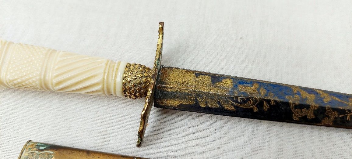 c1800 British Royal Navy Blue And Gilt Midshipmans Dirk - Image 10