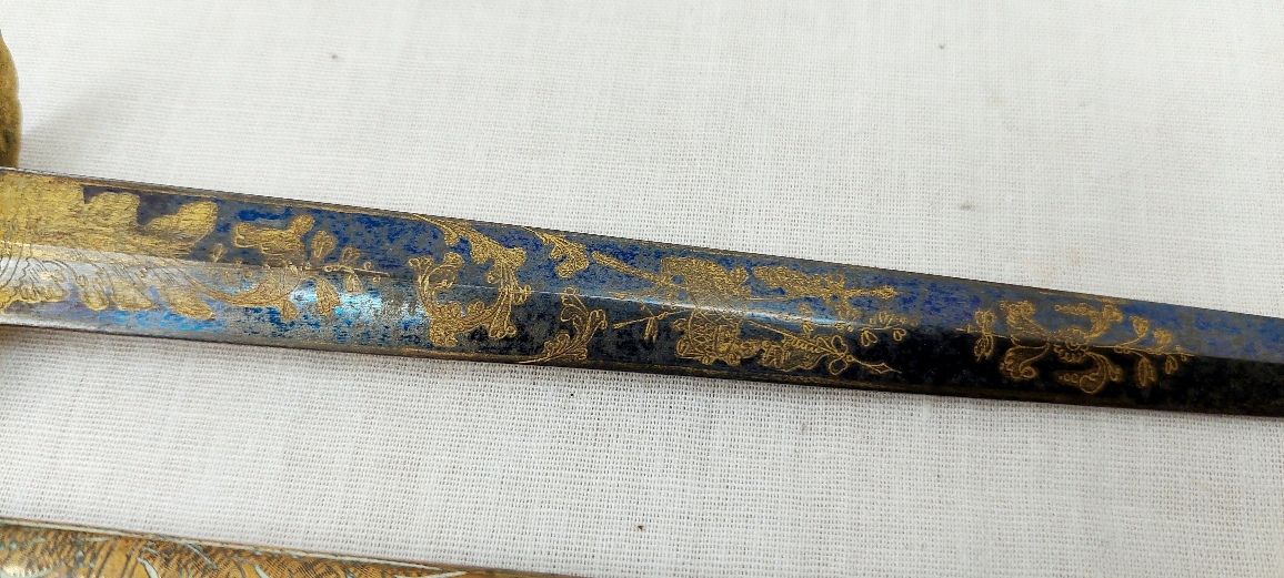 c1800 British Royal Navy Blue And Gilt Midshipmans Dirk - Image 15