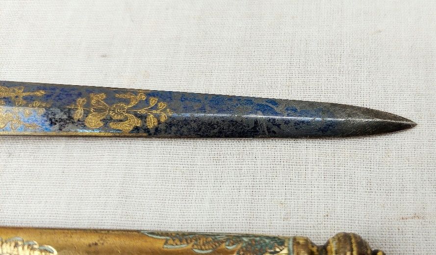 c1800 British Royal Navy Blue And Gilt Midshipmans Dirk - Image 14
