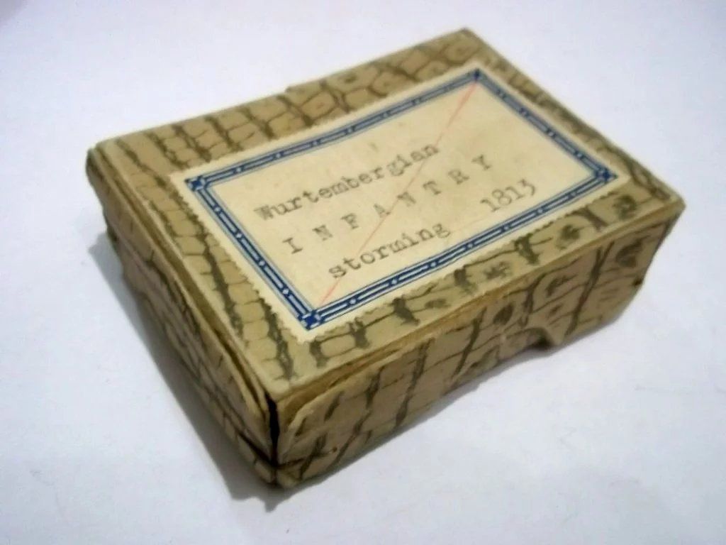 c1900/20 Wurtembergian Infantry Storming Vintage Tin Flats 19 Pieces. Boxed - Image 8