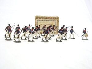 c1900/20 “French Infantry Fighting 1815” Vintage Tin Flats 20 Pieces. Boxed