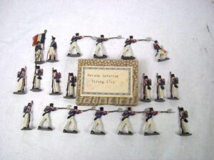 c1900/20 “French Infantry Firing 1815” Vintage Tin Flats 20 Pieces. Boxed