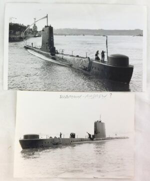 British, Post WW2, HM Submarine Andrew – Two Original Photographs