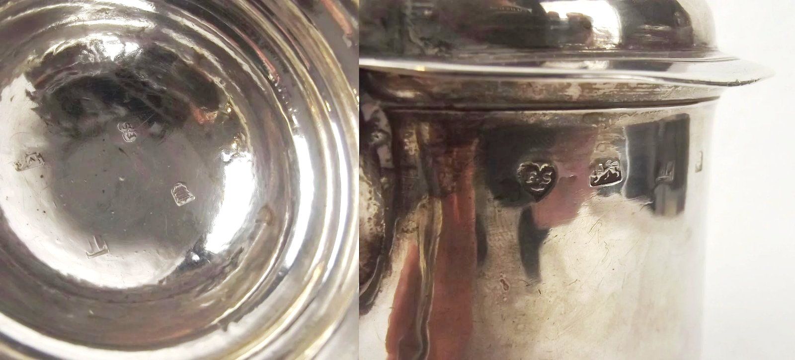 Early Georgian Silver Lidded Jug Tankard By Francis Spilsbury 1734 - Image 8