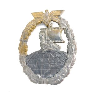 German, WW2, Kriegsmarine Auxiliary Cruiser Badge, Maker Marked FO - Friedrich Orth of Vienna