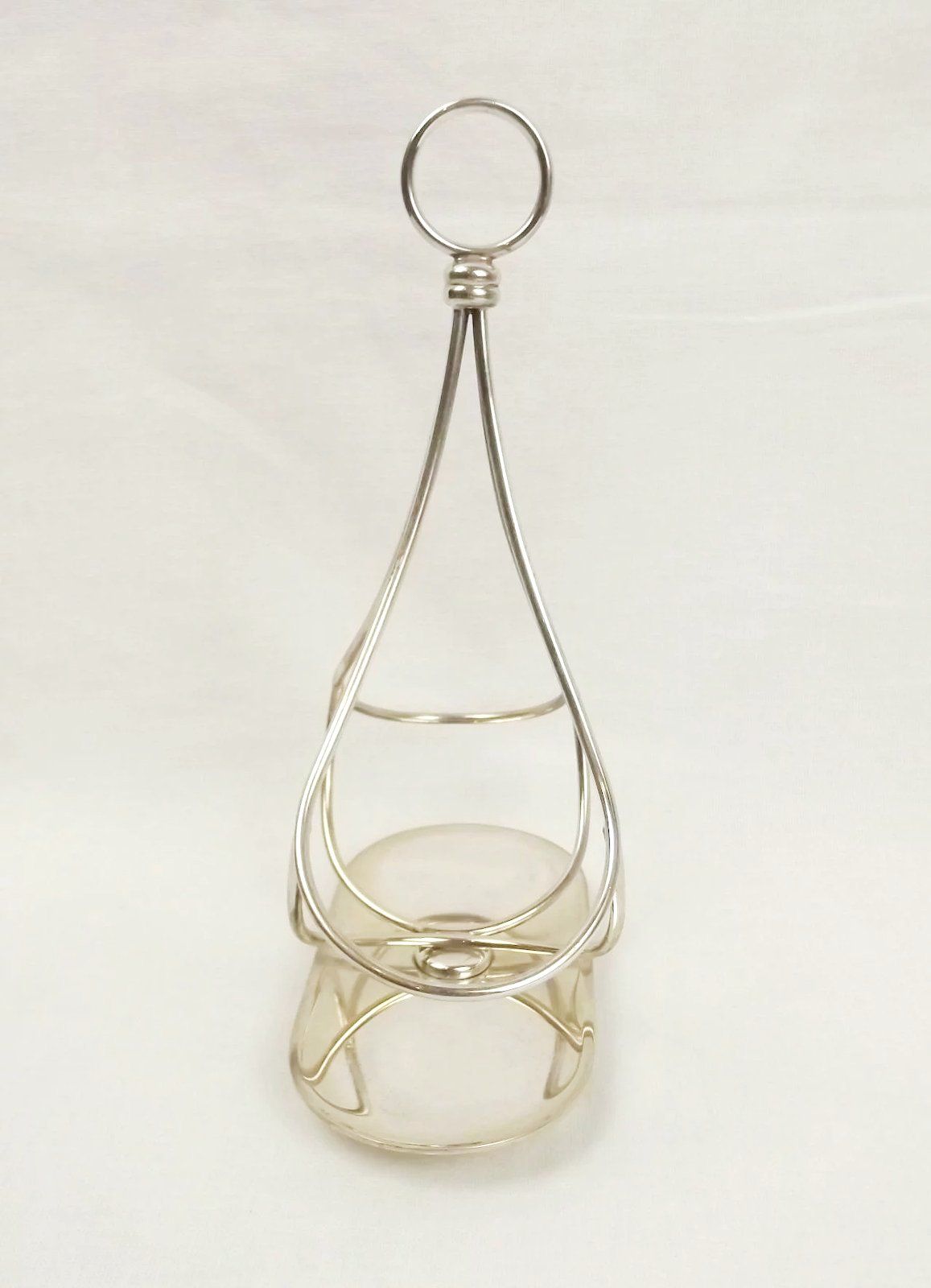 J.A. Campbell Crystal Glass & Sterling Silver Oil & Vinegar Cruet Set - Image 3