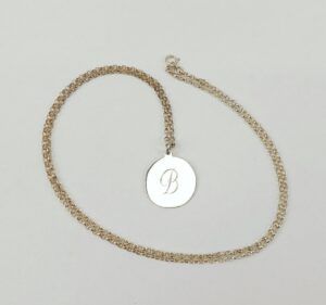 Sterling Silver Letter B Pendant Necklace