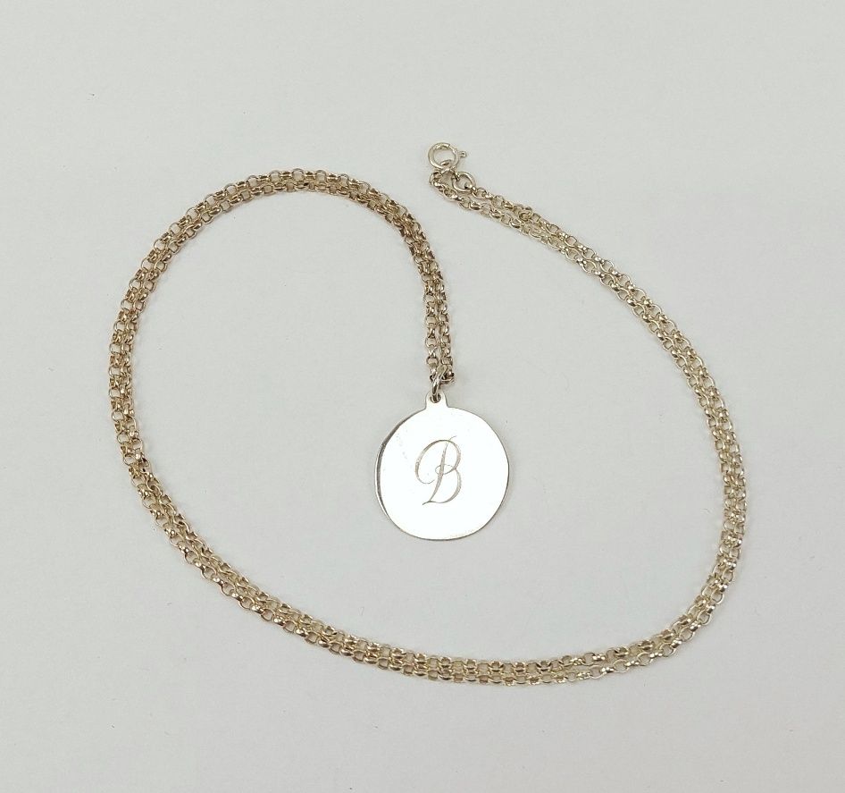 Sterling Silver Letter B Pendant Necklace