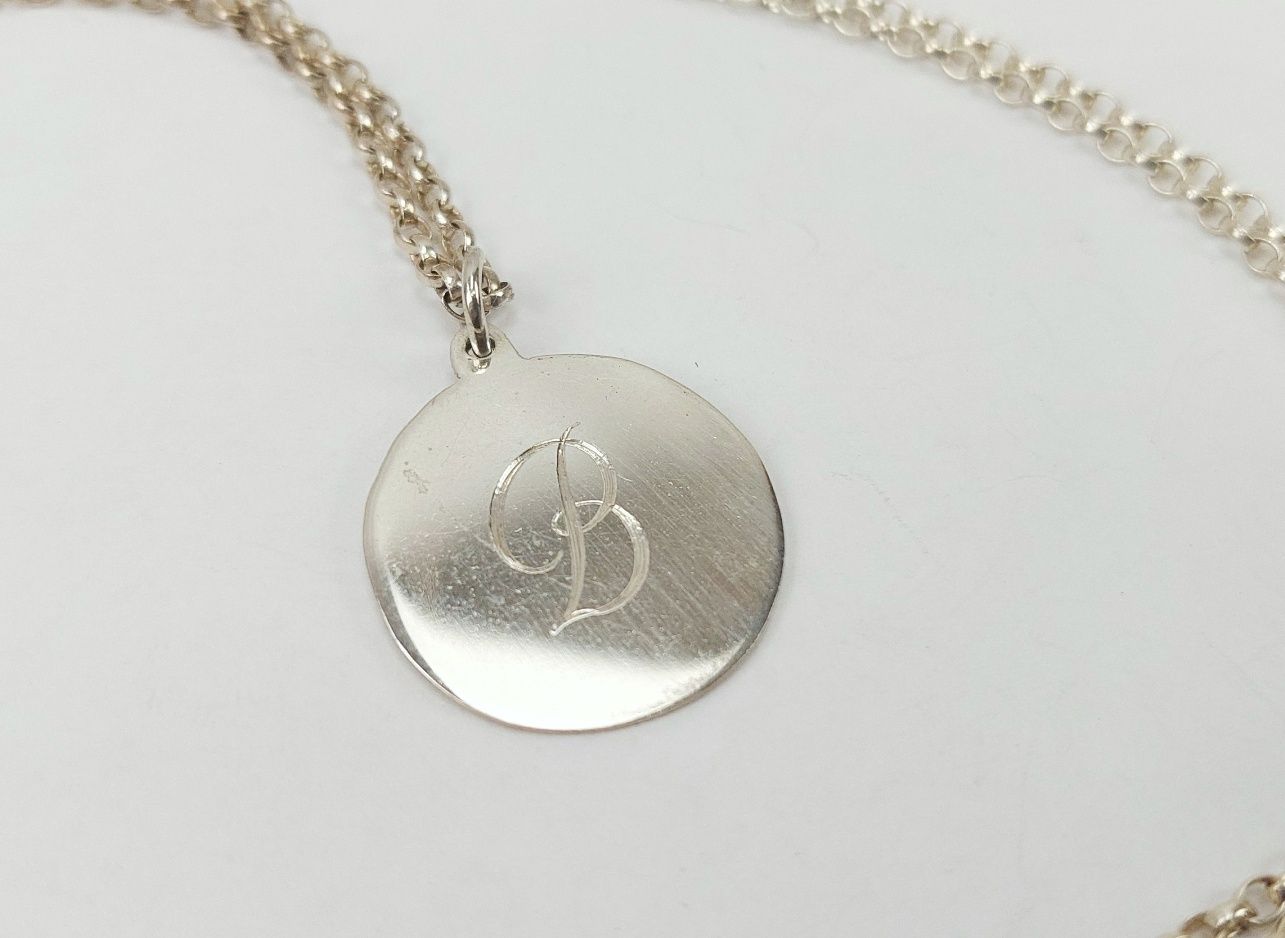 Sterling Silver Letter B Pendant Necklace - Image 2