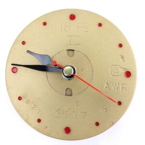 New Zealand, WW1, Remembrance 18 Pounder Mark II Shell Case Clock, Dated 1917, Made by CAC - Colonial Ammunition Company, Auckland