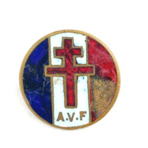 Original, WW2, Free French 'Amis des Voluntaires Francais' (AVF) Supporters Badge(French Resistance Badge)