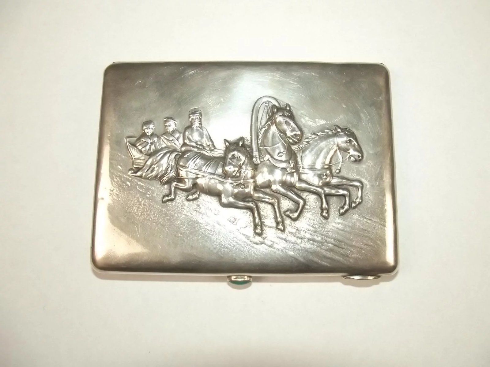 Russian Imperial Silver Cigarette Case Dated 1908, Moscow
