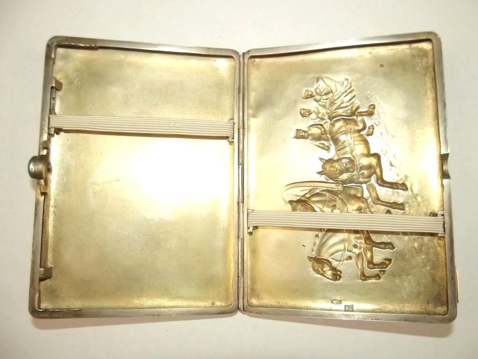 Russian Imperial Silver Cigarette Case Dated 1908, Moscow - Image 7