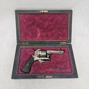 Late 19th Century Cased Belgian Rifled Pinfire Revolver .30