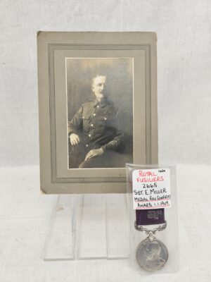 Edward VII Long Service and Good Conduct Medal of 2665 Sgt. E. Miller, Royal Fusiliers