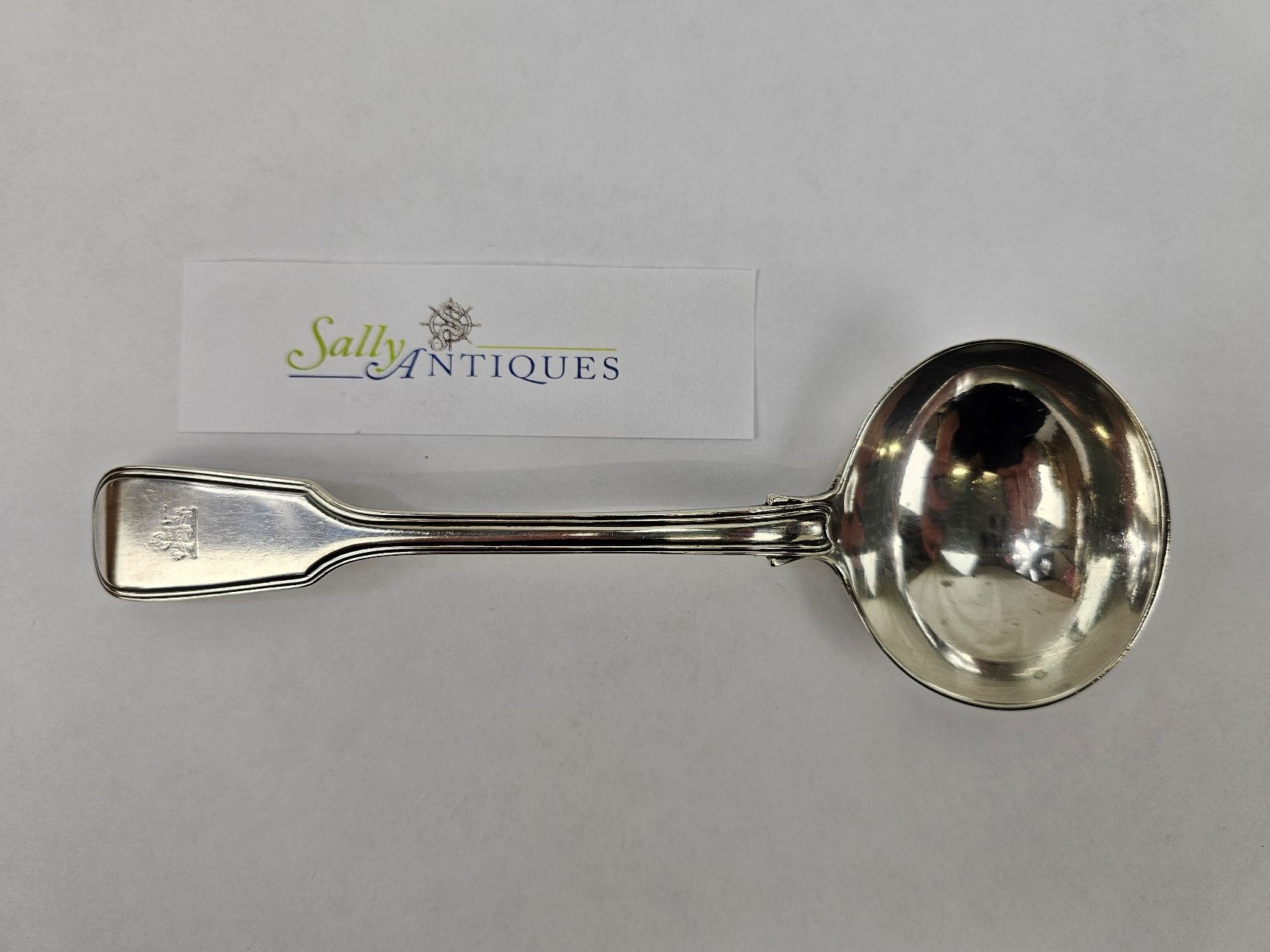 Armorial Sterling Silver London 1835 Sauce Ladle