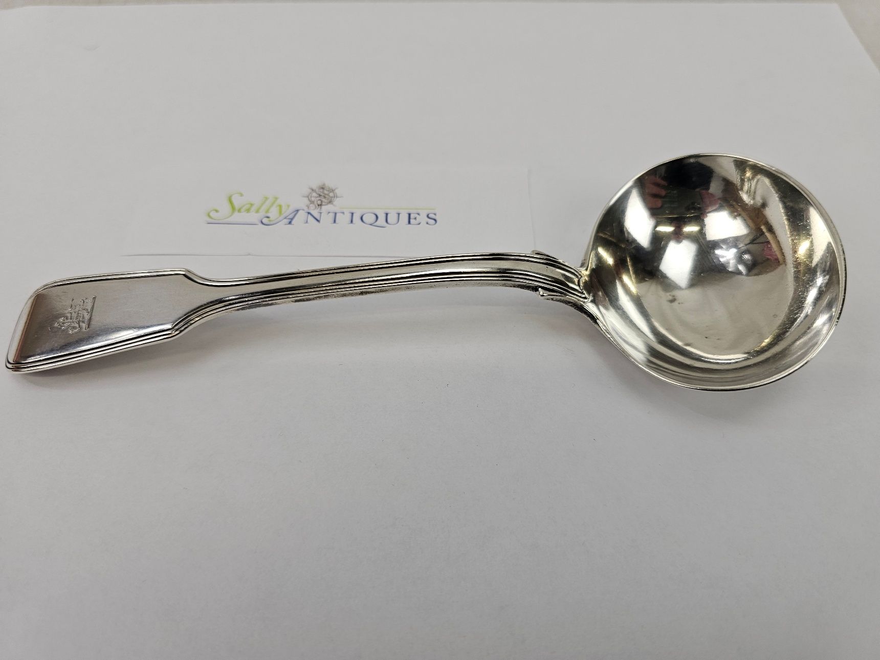 Armorial Sterling Silver London 1835 Sauce Ladle - Image 2
