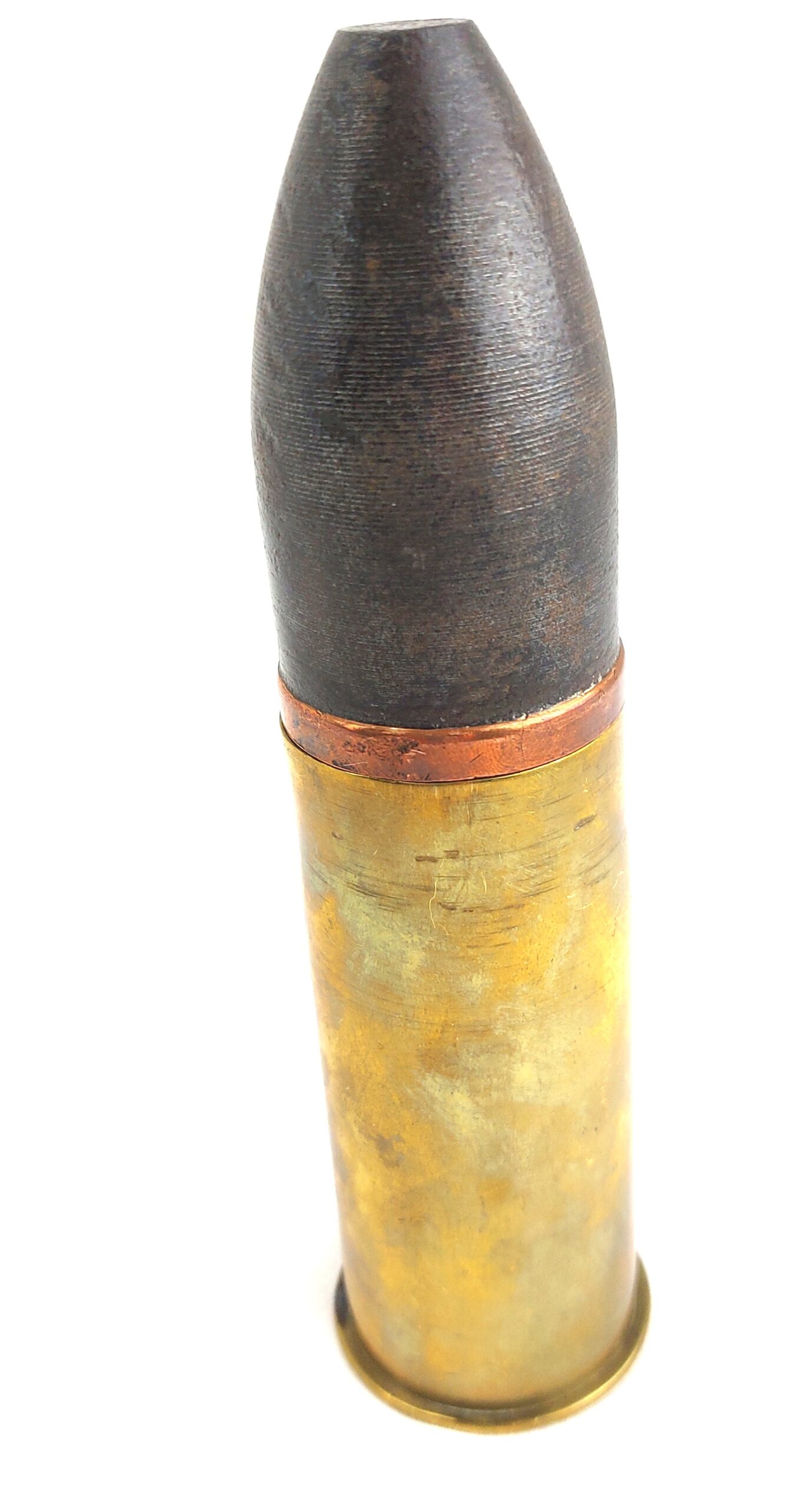 Imperial German, Pre WW1, Kaiserliche Marine (Navy) C/97.98 37mm Maxim Automatic Cannon round (Pom Pom Round), Dated 1904, Patronenfabrik Karlsruhe, Inert - Image 7
