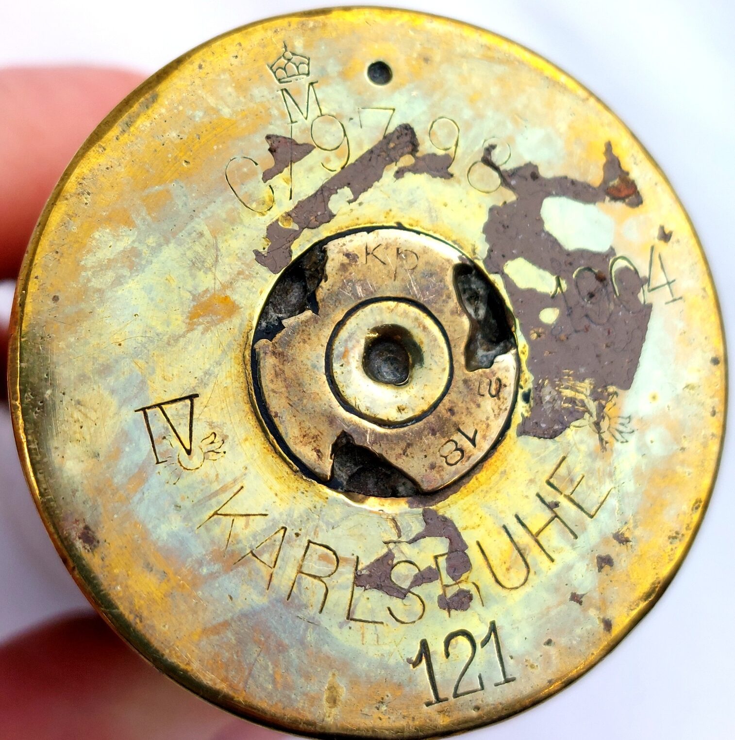 Imperial German, Pre WW1, Kaiserliche Marine (Navy) C/97.98 37mm Maxim Automatic Cannon round (Pom Pom Round), Dated 1904, Patronenfabrik Karlsruhe, Inert - Image 2