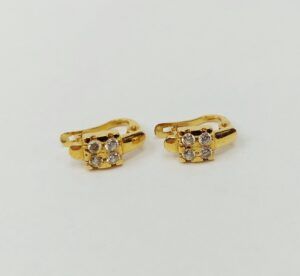 Pair Of 18ct Yellow Gold Cubic Zirconia Earrings