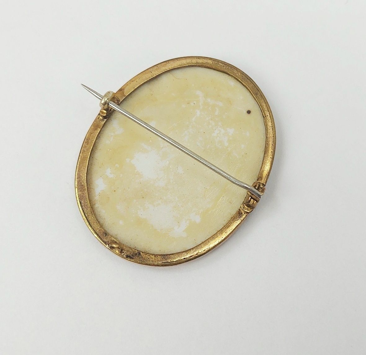 Antique Brooch with Miniature Portrait on Porcelain - Image 6