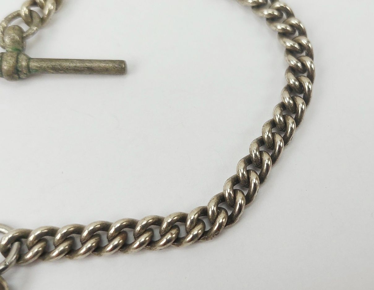Sterling Silver Double Albert Watch Chain - Image 3