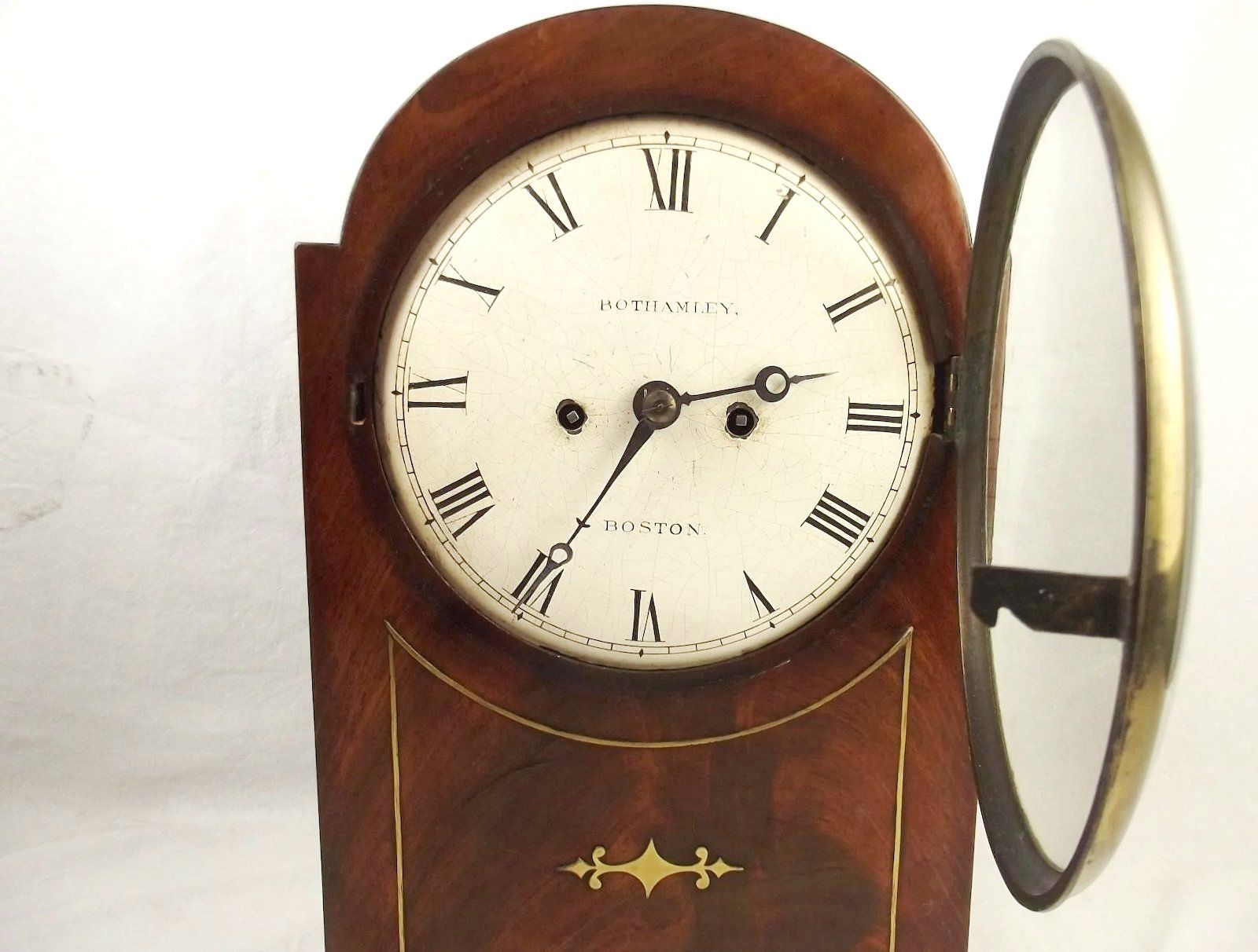 Oak & Mahogany Bothamley Boston Mantle Clock - Image 2