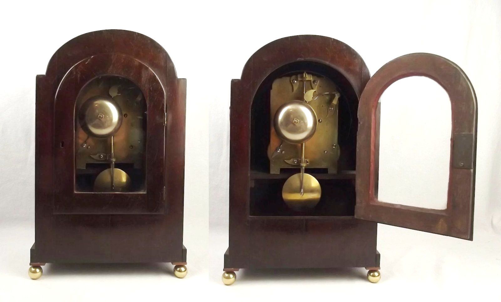 Oak & Mahogany Bothamley Boston Mantle Clock - Image 4