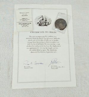Spanish Netherlands 1659 2 Ducaton Silver Coin From Wreck Of Hollandia With COA
